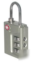 Travel sentry tsa 3-dial status lock - silver - qty 2