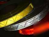 15' neon red reflective sew on safety tape
