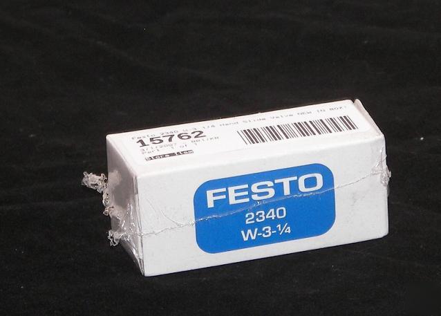 New festo 2340 w-3 1/4 hand slide valve in box 