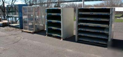 Ridgurak type roller type shelving set up for 3 shelves