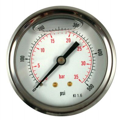 63MM hydraulic pressure gauge rear entry 0 - 500 psi