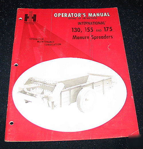 Ih intl harvester 130 155 175 manure spreaders