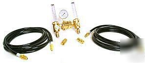 Tig mig welding dual flow meter/regulator w/hose