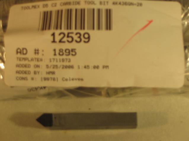 Toolmex D5 C2 carbide tool bit 4K436 qn=20