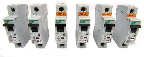 Lot 6 moeller faz-C18/C6 5KA 480VAC circuit breakers