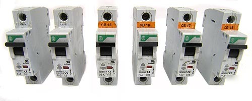 Lot 6 moeller faz-C18/C6 5KA 480VAC circuit breakers