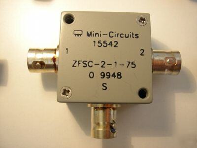 Mini-circuits zfsc-2-1-75 power splitter /combiner bnc