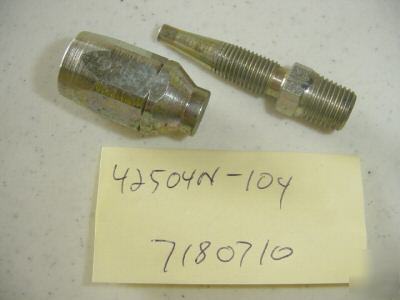 Qty 6 ** weatherhead # 42504N-104 fittings for # 4 hose