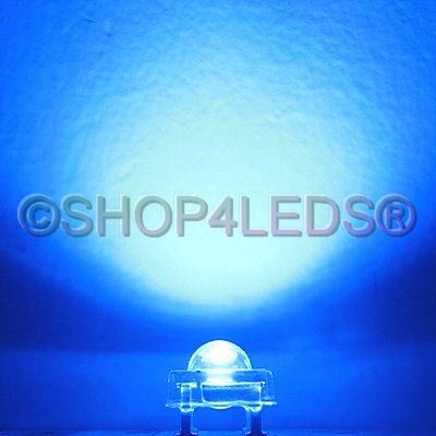 50 pcs 5MM 11000MCD super flux blue led free resistor