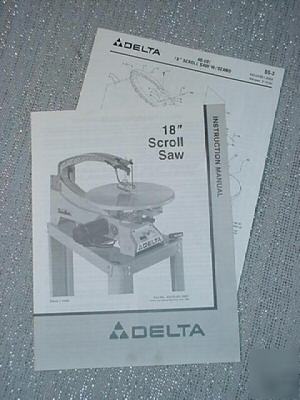 Delta mfg. instructions + parts list 18