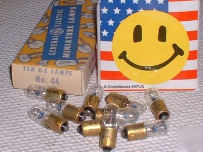 Ge-44 6.3V lamp radio test pilot bulb vintage brass /10