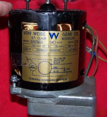  von weise gear company dual shaft gear motor