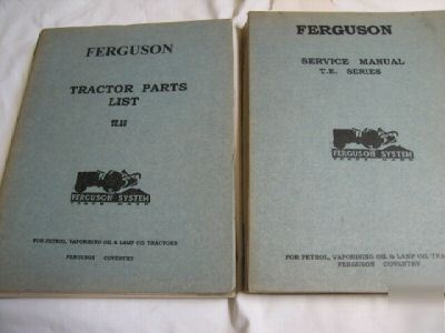 Ferguson te tractor parts book & service manual copy