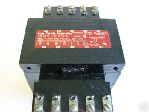 Acme industrial transformer .250KVA model: ta-1-32405