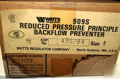 Watts reduced pressure prnc backflow preventer no.909S