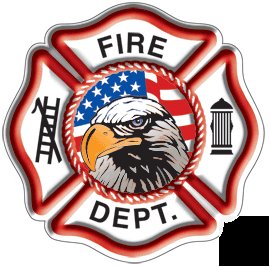 Firefighter american eagle maltese cross decal