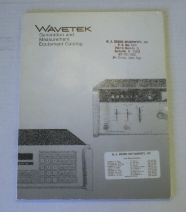 Wavetek generation & measurement equipment catalog 1978