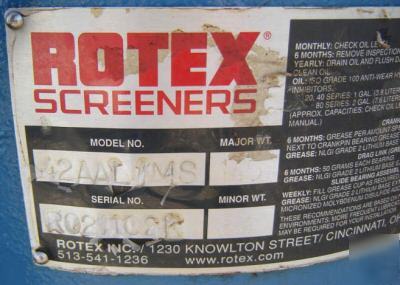 40â€ x 84â€ rotex screener model 421AL/ms (4288)