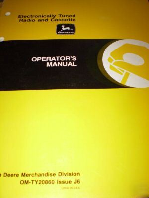 John deere electronically tuned radio operators manual