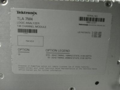 Tektronix TLA7M4 / tla 7M4 logic analyzer * option 1S