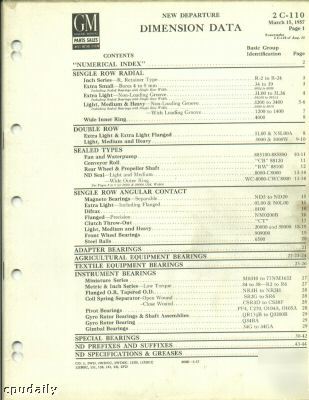 New gm departure dimension data 2 c-110, 1957