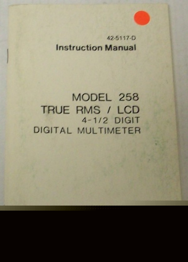 Data precision 258 true rms/lcd multimeter op/svc ma