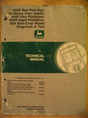 John deere 900 pickup platform 50A 90 head tech manual