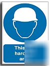 Hard hat area sign-adh.vinyl-300X400MM(ma-037-am)