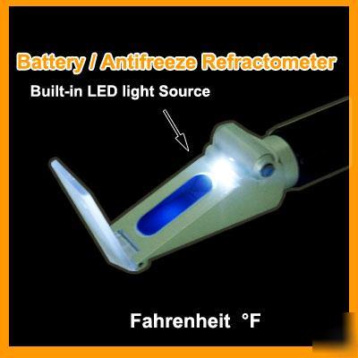 Built-in led battery refractometer Â°f antifreeze glycol