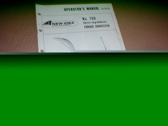 New idea 760 forage harvester operator manual