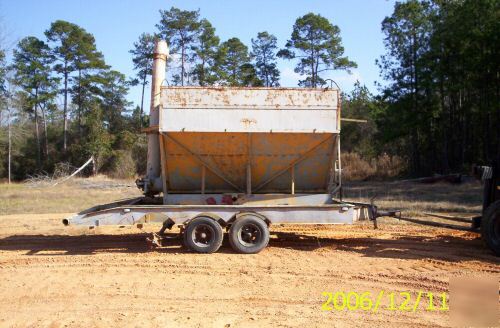 Tractor pto operated grain or feed hopper