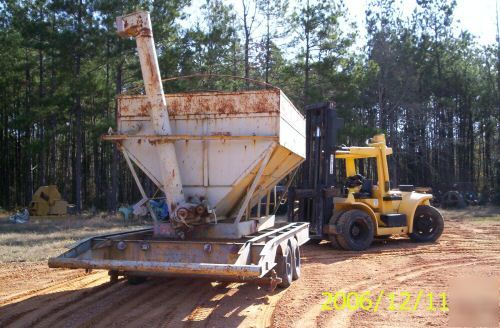 Tractor pto operated grain or feed hopper