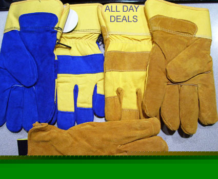 3 pr premium leather work gloves winter ice warm @ $30