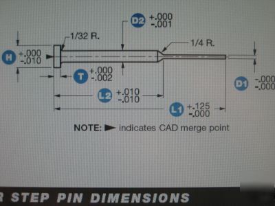 Superior mold base ejector step pins h-13 tool steel