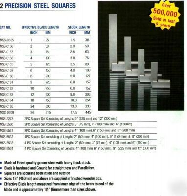 Engineering square precision toolroom quality 6