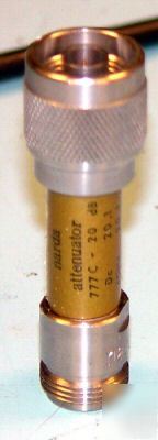 Narda 777C-20 fixed coaxial attenuator 0-12.4GHZ