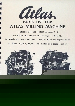 Oz~atlas horizontal mill machine operating/parts manual