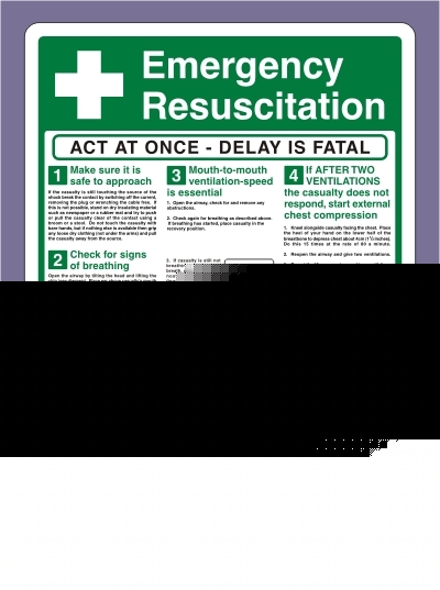 300X400 emergency resuscitation sign - rigid (0457)