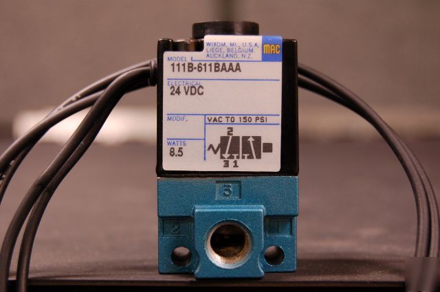 Mac valves 111B-611BAAA pneumatic valve (24VDC/150PSI)