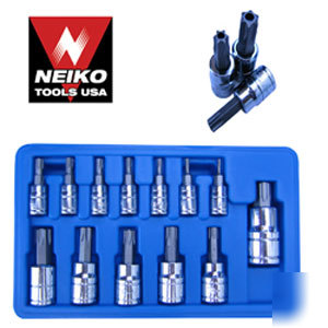 Premium-grade 13PC torx tamper proof bit socket set