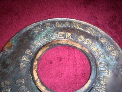 Very rare - round brass fire protection name plate 12