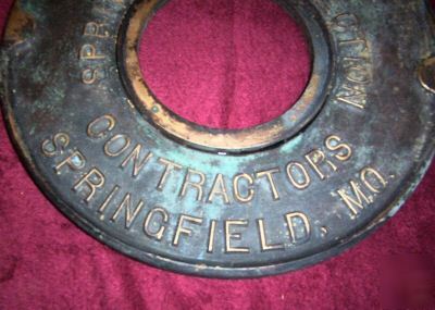 Very rare - round brass fire protection name plate 12