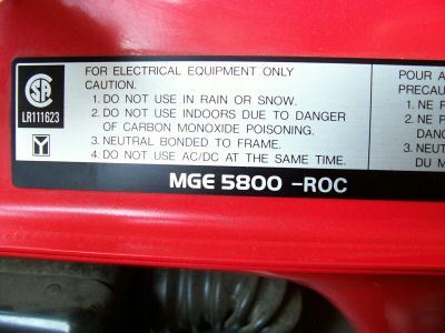 Mitsubishi mge 5000 watt portable generator MGE5800