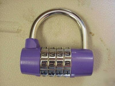 Lot of 5- 4 dial barrel style combination locks -purple