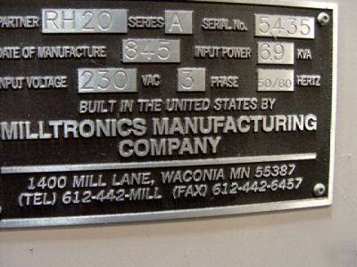 Milltronics vertical machining center