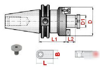 Bison cat-50 shell mill holder-1.50X12 arbor dia: 1.50