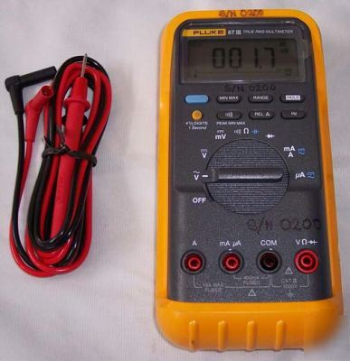 New fluke 87 iii true rms multimeter w/ leads 