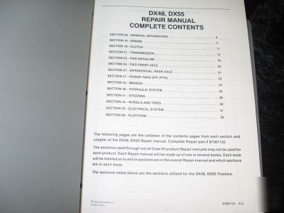 Caseih DX48 & DX55 tractors service manual