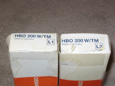 Mercury arc / short arc osram hbo-200W & other lamps