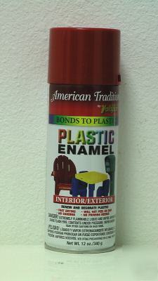 6 cans of american tradition plastic enamel - red